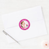 Meisje & Cupcake Ronde Cupcake Label #2 (Envelop)
