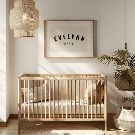 Meisje Custom Naam Print Minimalistische Neutrale 