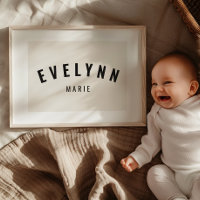 Meisje Custom Naam Print Minimalistische Neutrale