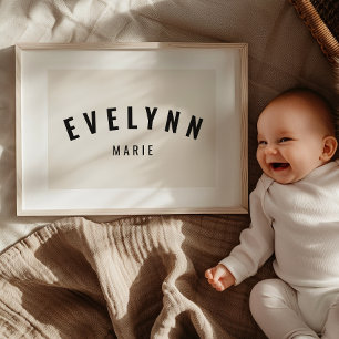 Meisje Custom Naam Print Minimalistische Neutrale