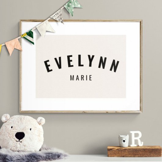 Meisje Custom Naam Print Minimalistische Neutrale 