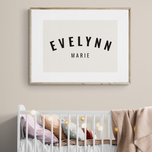 Meisje Custom Naam Print Minimalistische Neutrale 