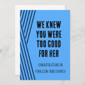 Meisje, Dag, Blue Divorce Kaart (Voorkant / Achterkant)