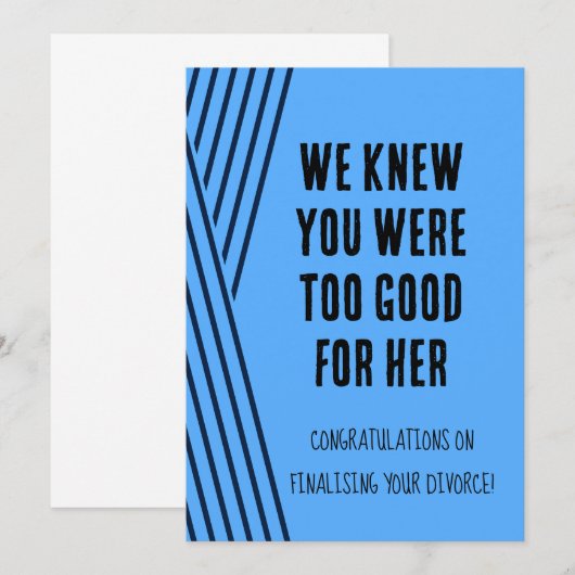 Meisje, Dag, Blue Divorce Kaart (Voorkant / Achterkant)