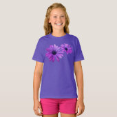Meisje Daisy T-shirt Biologisch Paarse Bloem Shirt (Voorkant volledig)
