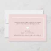 Meisje DANK JE Baby shower met roze glitter | FOTO Aankondiging (Achterkant)