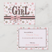 Meisje Dank je wel Informatiekaartje (Voorkant / Achterkant)