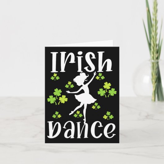 Meisje Dansen Danser Ierse Dans St. Patrick's Dag Kaart (Voorkant)