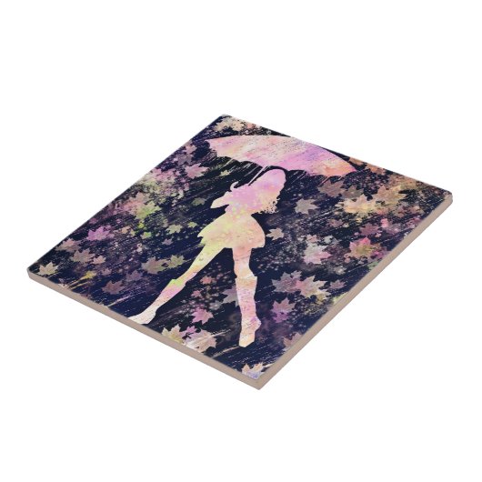 Meisje Dansen in de Regen Keramische Tegel Tegeltje (Zijkant)