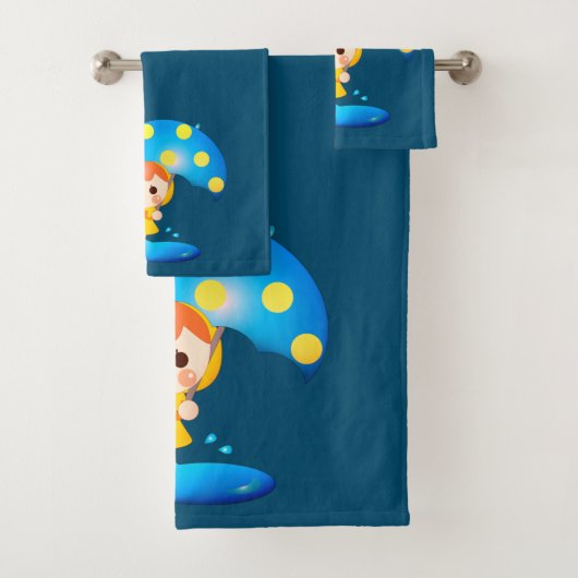 Meisje dansen onder de regen bad handdoek (Insitu)