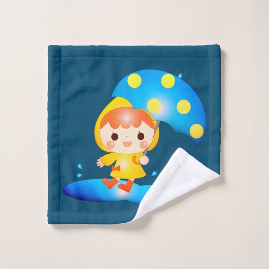 Meisje dansen onder de regen bad handdoek (Wasdoekje)