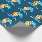 Meisje dansen onder de regen cadeaupapier (Hoek)