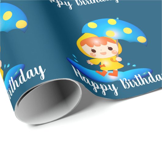Meisje dansen onder de regen cadeaupapier (Rol Hoek)