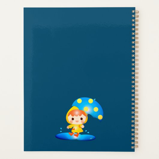 Meisje dansen onder de regen planner (Achterkant)
