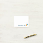 Meisje dansen onder de regen post-it® notes (Op bureau)