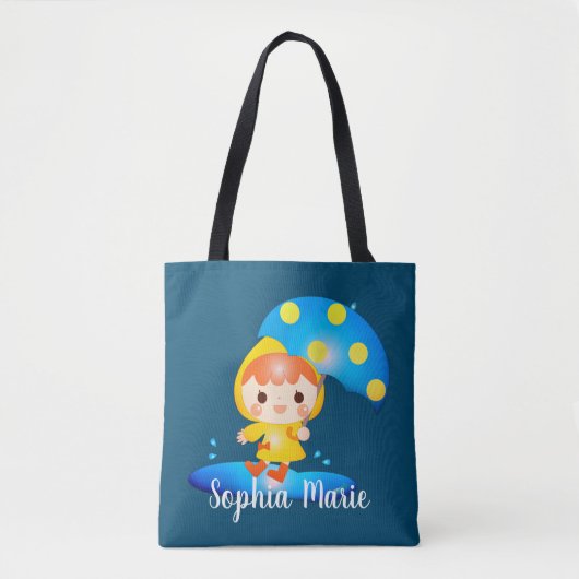 Meisje dansen onder de regen tote bag (Voorkant)