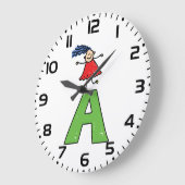 Meisje Dansen op Groene Brief Een Leuk Alfabet Grote Klok (Hoek)