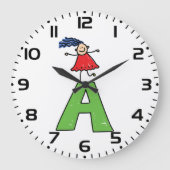 Meisje Dansen op Groene Brief Een Leuk Alfabet Grote Klok (Voorkant)