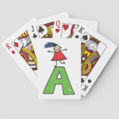 Meisje Dansen op Groene Brief Een Leuk Alfabet Pokerkaarten (Achterkant)