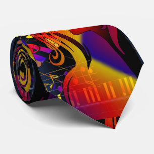 Meisje dansen op muziek notitie achtergrond grote  stropdas