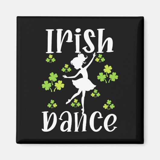 Meisje Dansende Ierse Dans St Patrick's Day Magneet (Voorkant)