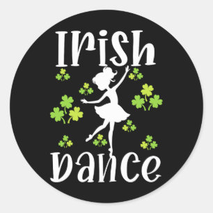 Meisje Dansende Ierse Dans St Patrick's Day Ronde Sticker
