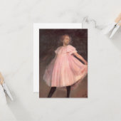 Meisje danser in een roze jurk kaart (Voorkant / Achterkant in situ)