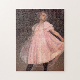 Meisje danser in een roze jurk legpuzzel