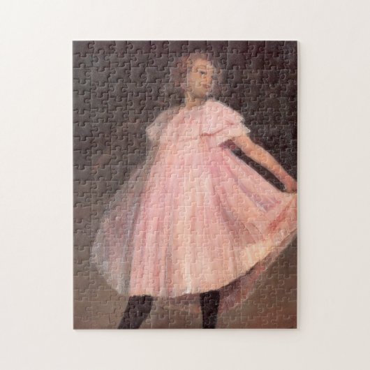 Meisje danser in een roze jurk legpuzzel (Verticaal)