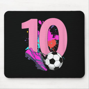 Meisje dat 10 jaar wordt Voetbal Speelster 10 Jare Muismat