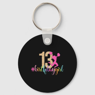 Meisje dat 13 jaar wordt Cheerleader Regenboog Che Sleutelhanger