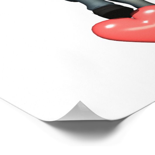 meisje dat aan het hart gaat poster (Hoek)