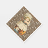 Meisje dat appel kerft Halloween Servet (Hoek)