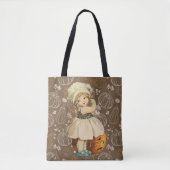 Meisje dat appelkerft voor Halloween Tote Bag (Voorkant)