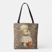 Meisje dat appelkerft voor Halloween Tote Bag (Achterkant)