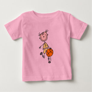 Meisje dat basketbal dribbelt T-shirts en cadeaus