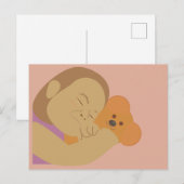 Meisje dat beer omhelst briefkaart (Voorkant / Achterkant)