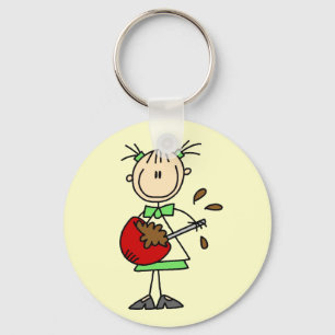 Meisje dat beslag mengt T-shirts en cadeaus Sleutelhanger