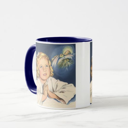 Meisje dat bidt tot Jezus Christus, Gebedsavondgeb Mok (Voorkant links)