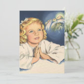 Meisje dat bidt tot Jezus Christus, Slaapkamergeda Kaart (Staand voorkant)