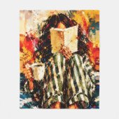 Meisje dat boek leest, knus schilderkunst fleece deken (Voorkant)