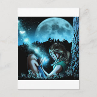 Meisje dat botervlies maakt briefkaart