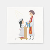 Meisje dat communiqué religieuze papieren napkins  servet (Voorkant)