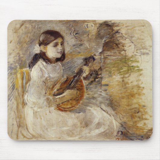 Meisje dat de mandoline speelt (van Berthe Morisot Muismat (Voorkant)