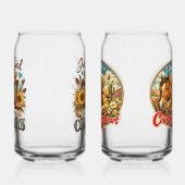 Meisje dat dol is op cowboys blikvorm glas (Links)