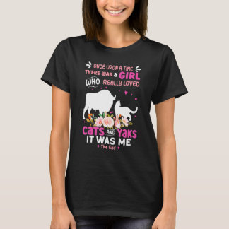 Meisje dat echt van katten en jaks houdt t-shirt