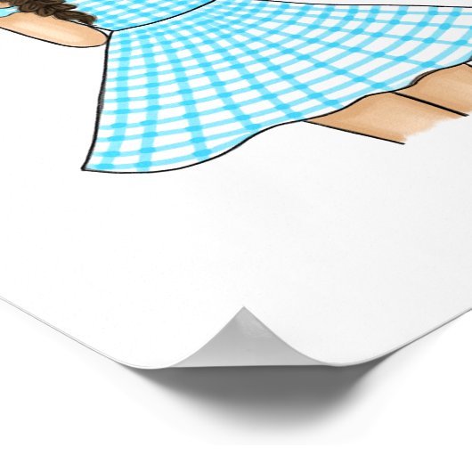 Meisje dat een Cream Bunny Woodland Nursery vervoe Poster (Hoek)