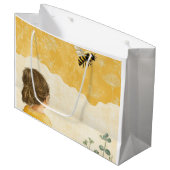 Meisje dat een hommel bekijkt groot cadeauzakje (Voorkant Gekanteld)