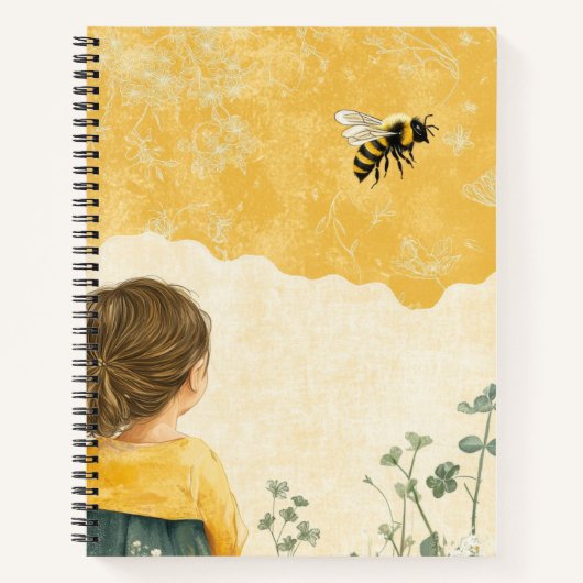 Meisje dat een hommel bekijkt notitieboek (Voorkant)
