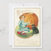  meisje dat een pompoen Halloween draagt Kaart (Voorkant)